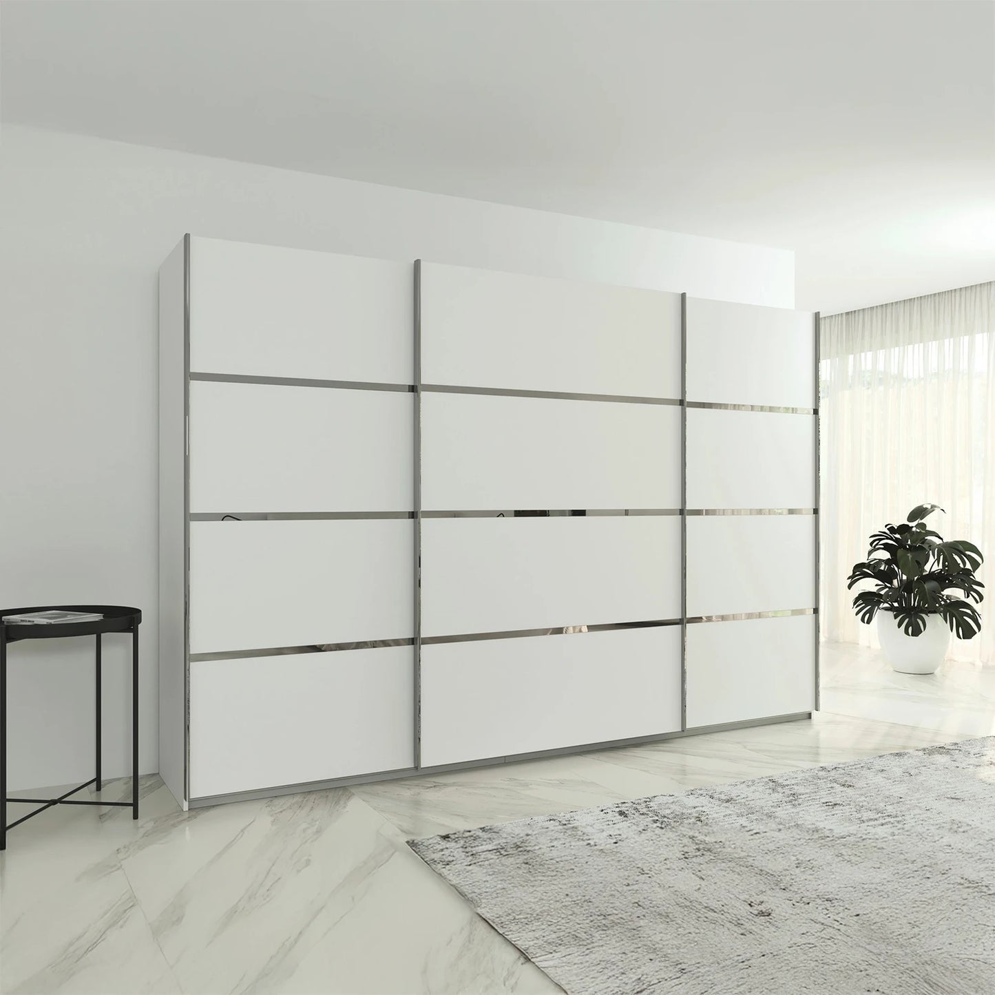 Rauch Aurich White Decor Sliding Door Wardrobe 315cm