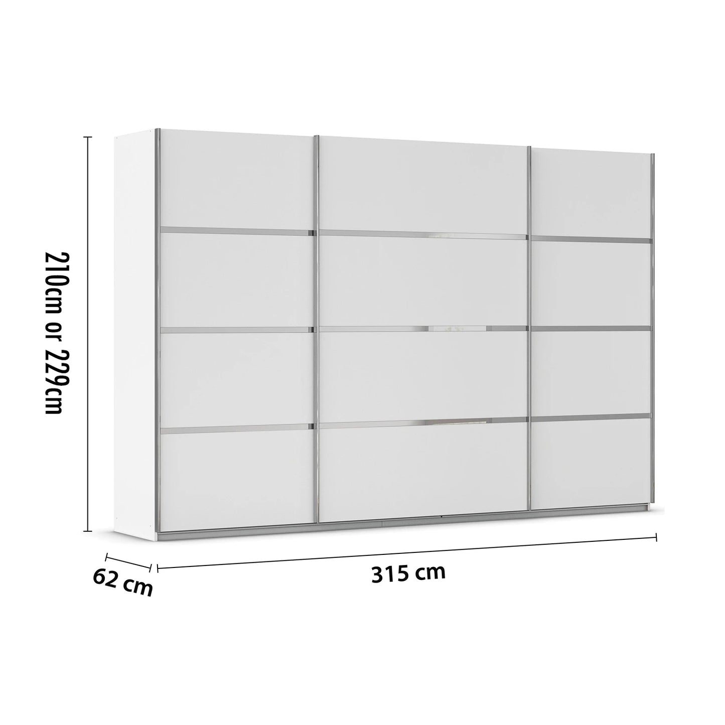 Rauch Aurich White Decor Sliding Door Wardrobe 315cm