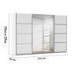 Rauch Aurich White Decor Sliding Door Wardrobe with Mirror 315cm