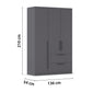 Rauch Avola 3 Door, 2 Drawers Combi Wardrobe 136cm Dimensions