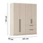 Rauch Avola 4 Door, 2 Drawers Combi Wardrobe 181cm Dimensions
