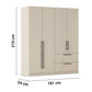 Rauch Avola 4 Door, 2 Drawers Combi Wardrobe 181cm Dimensions
