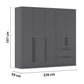 Rauch Avola 5 Door, 2 Drawers Combi Wardrobe 226cm Dimensions
