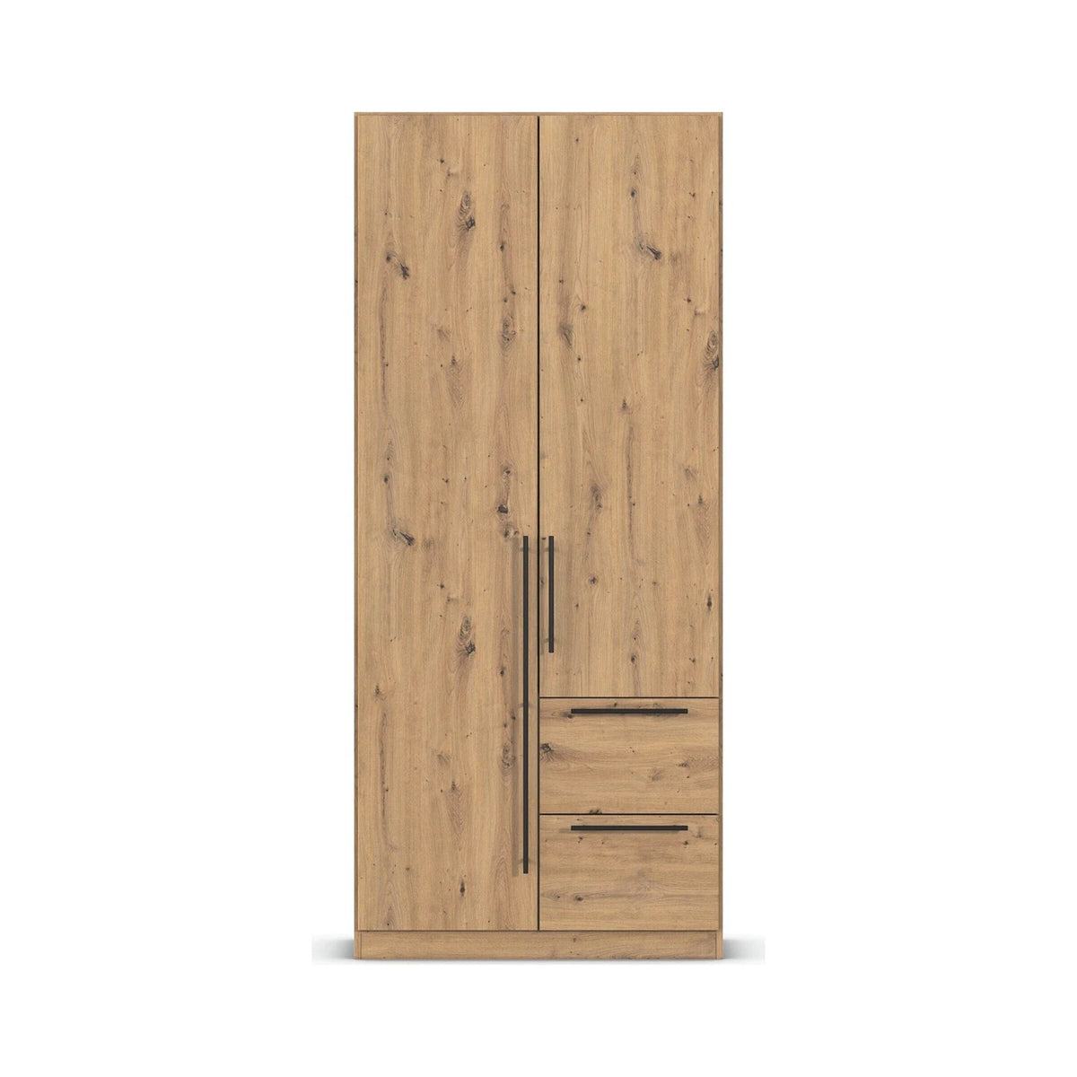Rauch Avola 2 Door, 2 Drawers Combi Wardrobe 91cm in Oak front view