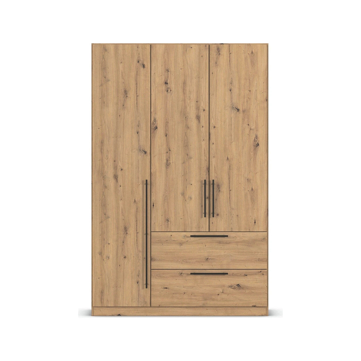 Rauch Avola 3 Door, 2 Drawers Combi Wardrobe 136cm in Oak front view
