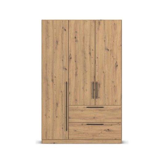 Rauch Avola 3 Door, 2 Drawers Combi Wardrobe 136cm in Oak front view