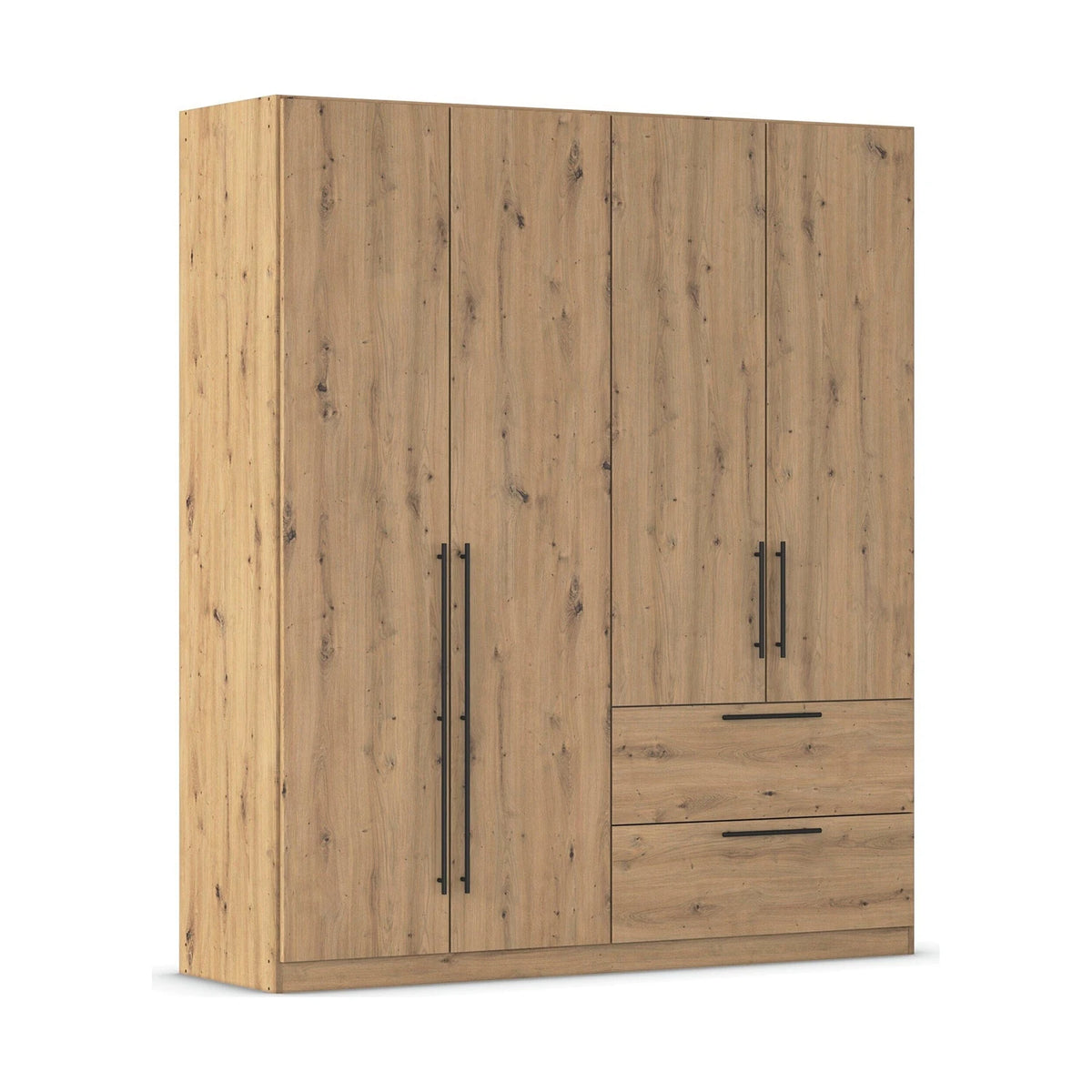 Rauch Avola 4 Door, 2 Drawers Combi Wardrobe 181cm in Oak