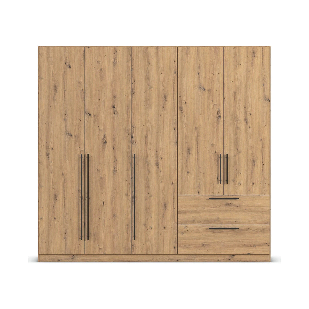 Rauch Avola 5 Door, 2 Drawers Combi Wardrobe 226cm in Oak font view