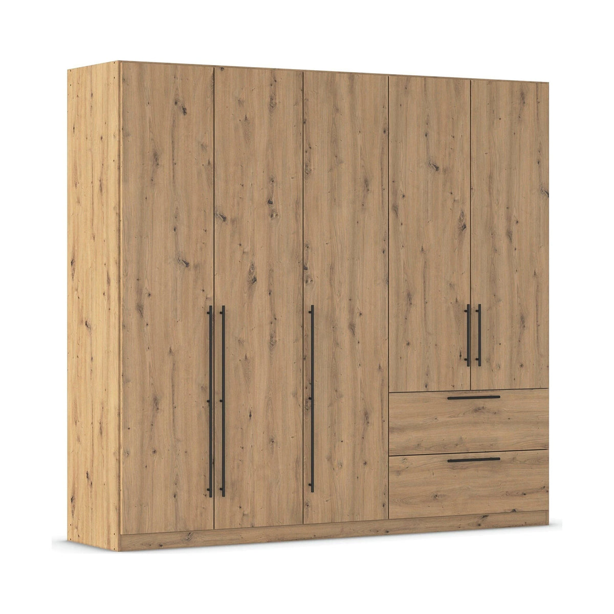 Rauch Avola 5 Door, 2 Drawers Combi Wardrobe 226cm in Oak