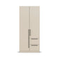 Rauch Avola 2 Door, 2 Drawers Combi Wardrobe 91cm in Champagne front view