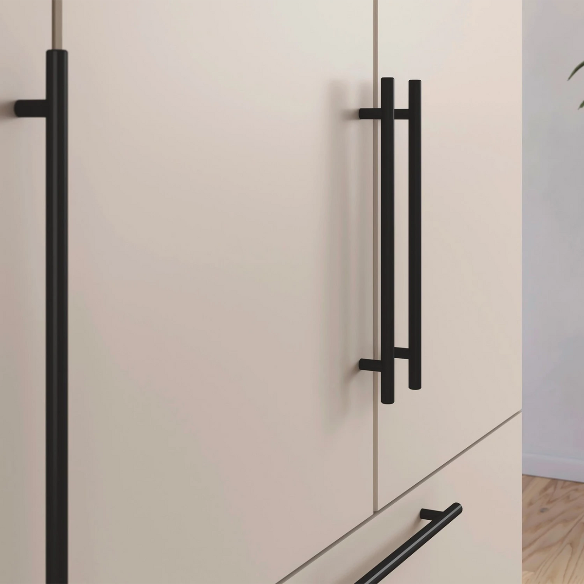 Rauch Avola 2 Door, 2 Drawers Combi Wardrobe 91cm Handles Closeup view