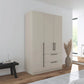 Rauch Avola 3 Door, 2 Drawers Combi Wardrobe 136cm in Champagne styled in a modern bedroom