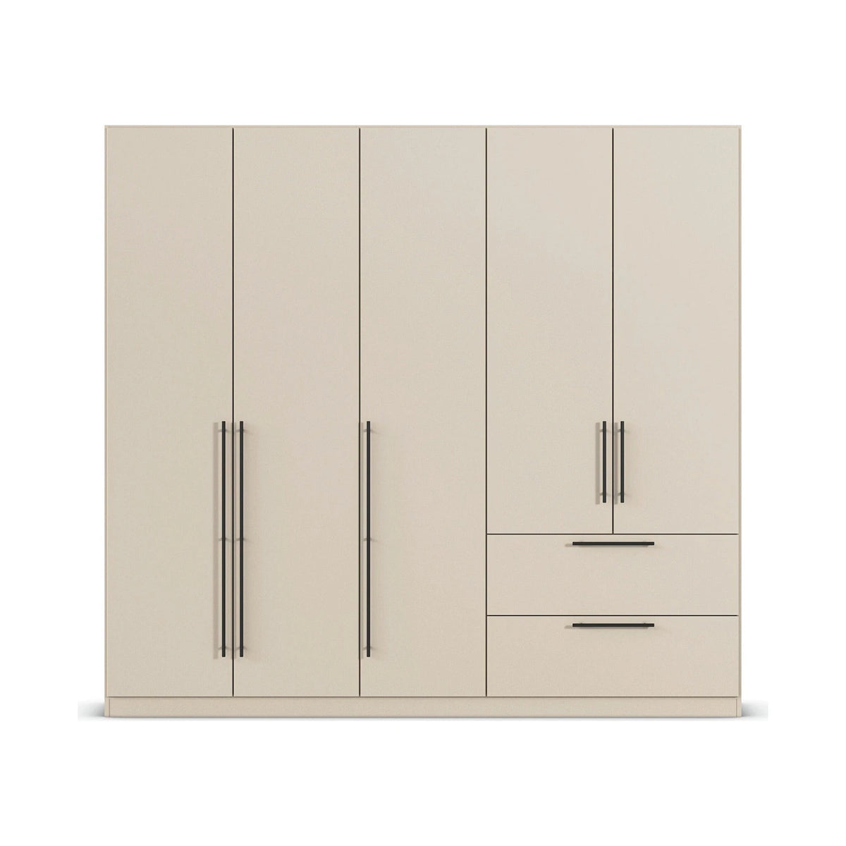 Rauch Avola 5 Door, 2 Drawers Combi Wardrobe 226cm in Champagne front view
