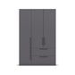 Rauch Avola 3 Door, 2 Drawers Combi Wardrobe 136cm in Metallic Grey front view