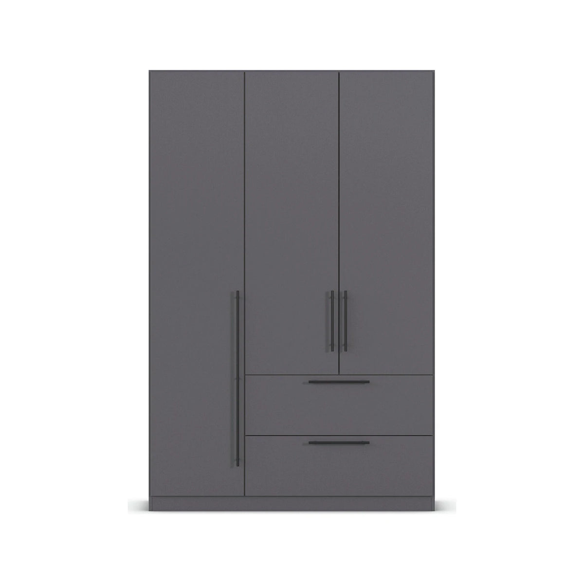 Rauch Avola 3 Door, 2 Drawers Combi Wardrobe 136cm in Metallic Grey front view