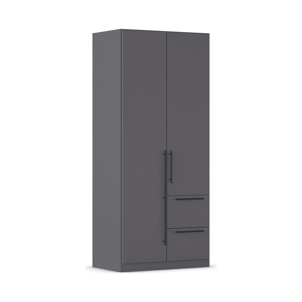 Rauch Avola 2 Door, 2 Drawers Combi Wardrobe 91cm in Metallic Grey