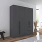 Rauch Avola 4 Door, 2 Drawers Combi Wardrobe 181cm in Metallic Grey styled in a modern bedroom