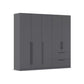 Rauch Avola 5 Door, 2 Drawers Combi Wardrobe 226cm in Metallic Grey