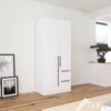 Rauch Avola 2 Door, 2 Drawers Combi Wardrobe 91cm in Alpine White styled in a bedroom