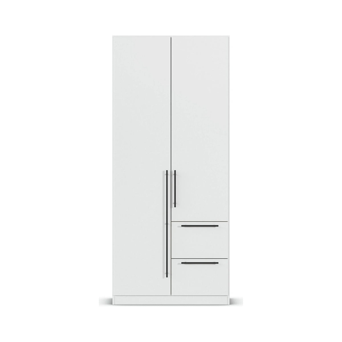Rauch Avola 2 Door, 2 Drawers Combi Wardrobe 91cm in Alpine White front view
