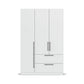 Rauch Avola 3 Door, 2 Drawers Combi Wardrobe 136cm in Alpine White front view