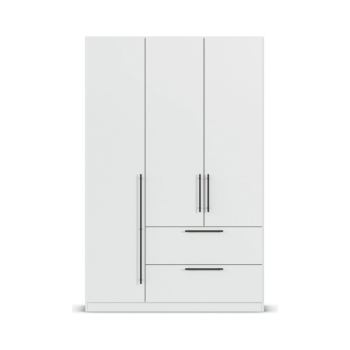 Rauch Avola 3 Door, 2 Drawers Combi Wardrobe 136cm in Alpine White front view