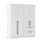 Rauch Avola 4 Door, 2 Drawers Combi Wardrobe 181cm in Alpine white