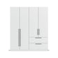 Rauch Avola 4 Door, 2 Drawers Combi Wardrobe 181cm in Alpine White front view