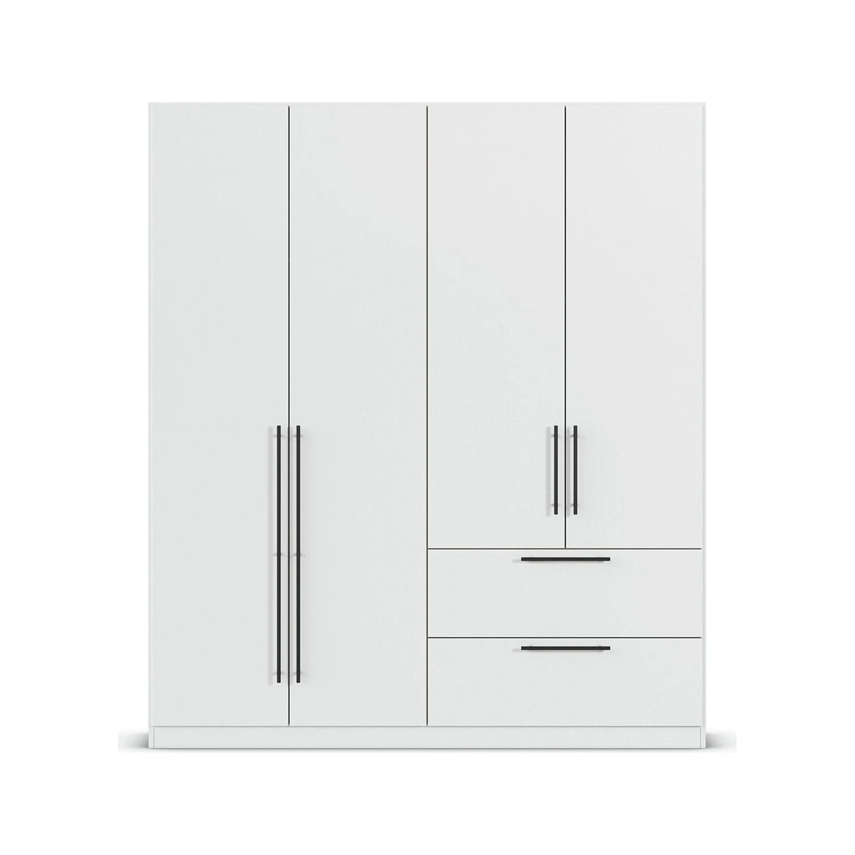 Rauch Avola 4 Door, 2 Drawers Combi Wardrobe 181cm in Alpine White front view