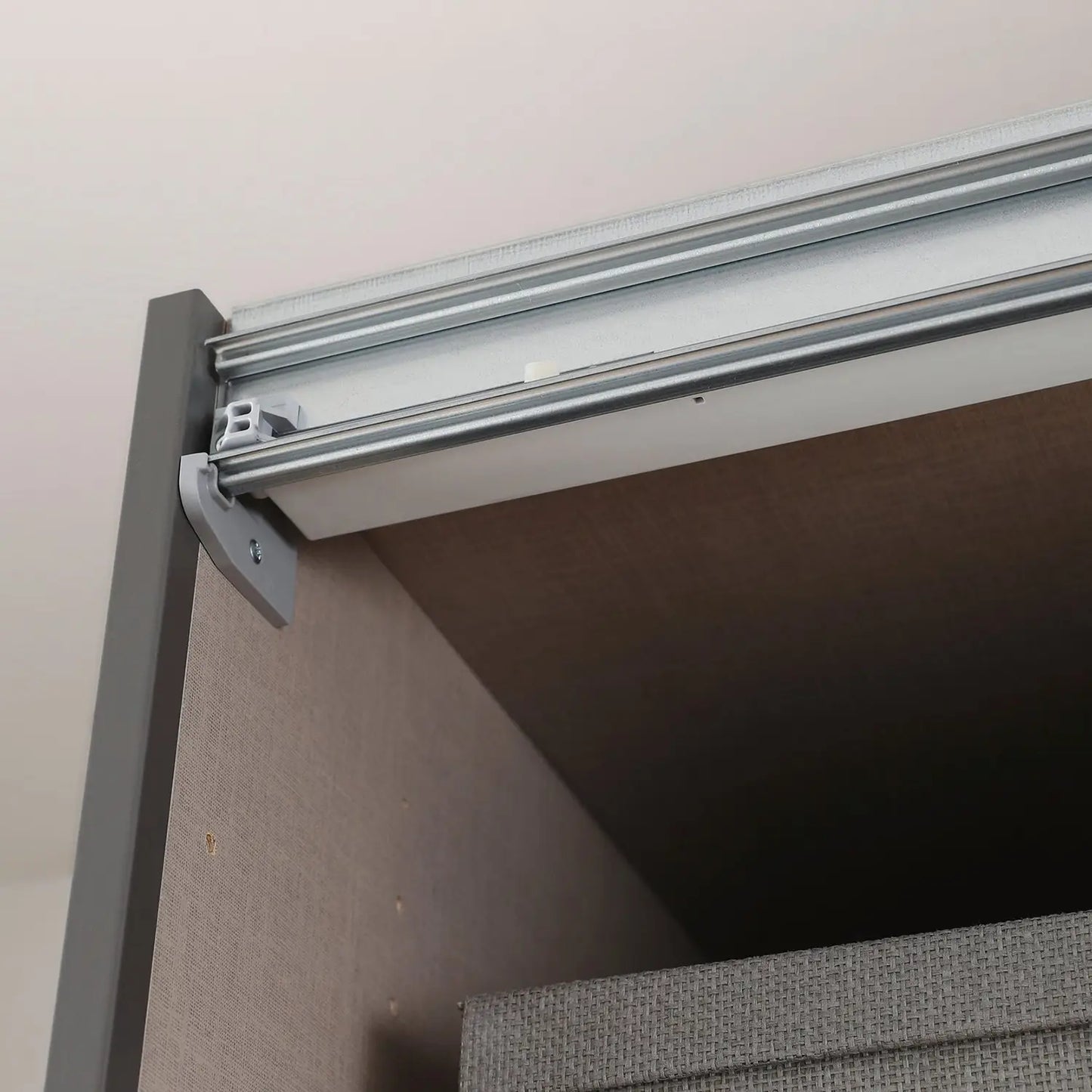 Rauch Frankfurt Two Tone Mirror Front Sliding Door Wardrobe - W316cm - Sliding Door Parts Closeup View