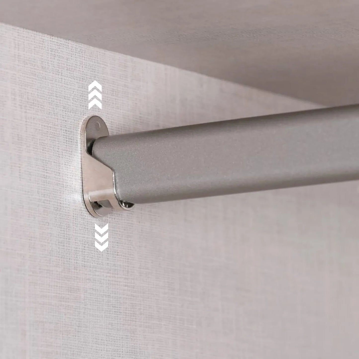 Rauch Frankfurt Two Tone Mirror Front Sliding Door Wardrobe - W316cm - Hanging Rail Closeup View