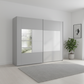 Rauch Rio Decor Silk Grey 181cm frame style 2 door sliding wardrobe with mirror