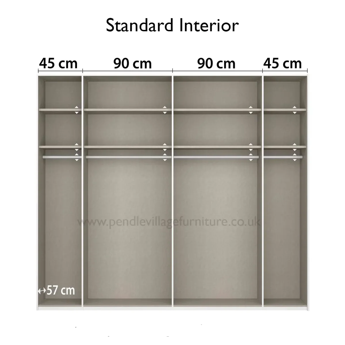 Rauch Basalt Glass Rio 271cm 2 Door Sliding Wardrobe - Pendle Village Furniture