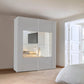 Rauch Silk Grey Glass Rio 316cm 2 Door Sliding Wardrobe - Styled in a Bedroom