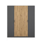 Rauch Miro 4 Door Hinged Wardrobe in Metallic Grey with Artisan Oak front view