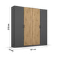 Rauch Miro 4 Door Hinged Wardrobe Dimensions