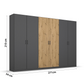 Rauch Miro 6 Door Hinged Wardrobe 271cm Dimensions
