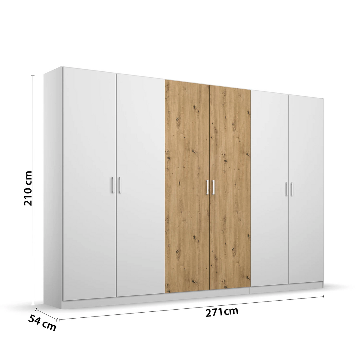Rauch Miro 6 Door Hinged Wardrobe 271cm Dimensions