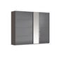 Cairns Graphite and Basalt Glass Sliding Door Wardrobe with Mirror