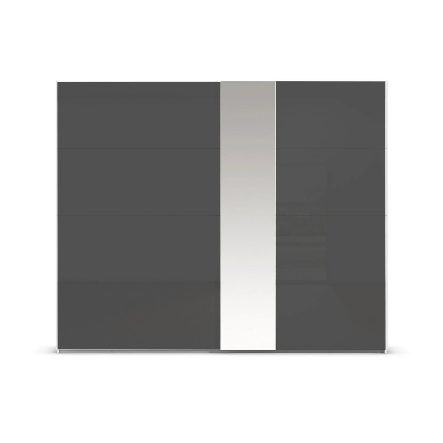 Cairns Graphite Sliding Wardrobe with Basalt Glass Front front view