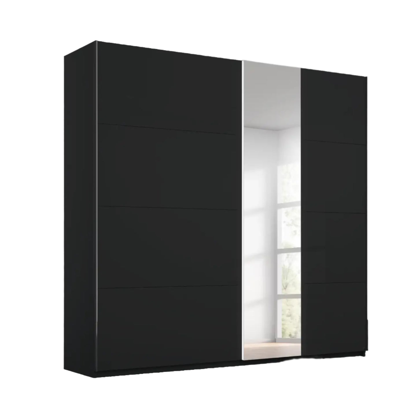 Cairns 226cm Graphite Sliding Wardrobe with Basalt Glass Front