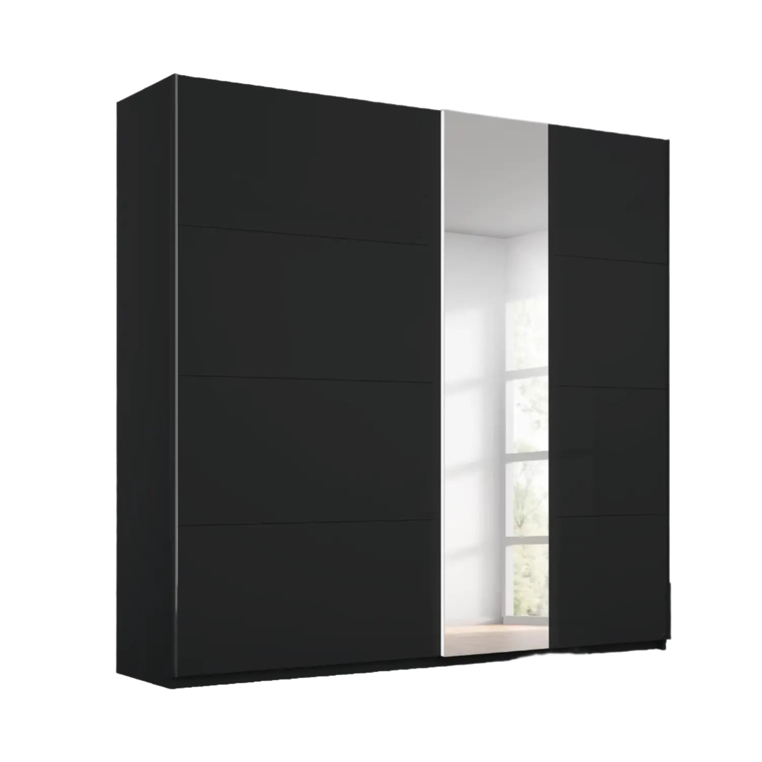 Cairns 226cm Graphite Sliding Wardrobe with Basalt Glass Front