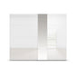 White wardrobe with sliding doors on a white background