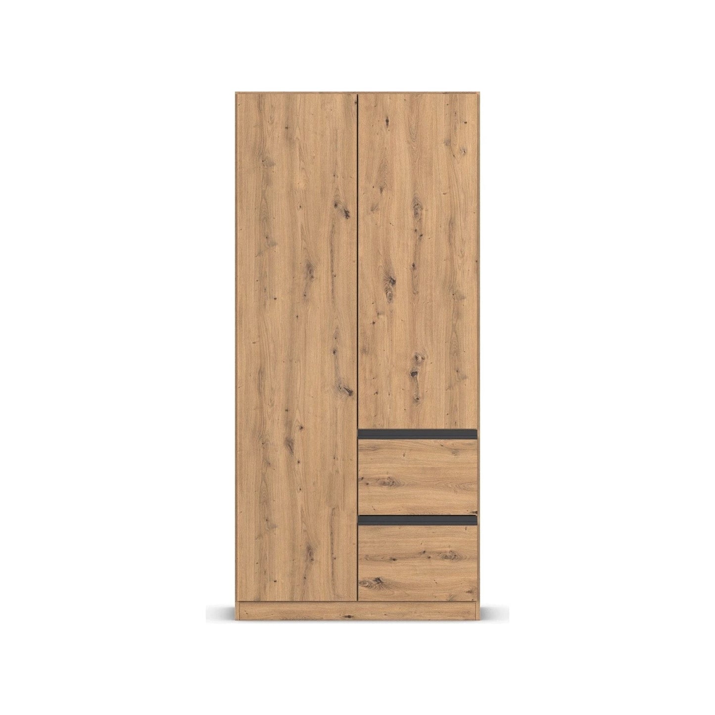 Rauch Cara Artisan Oak 2 Door Wardrobe with Side Drawers 91cm
