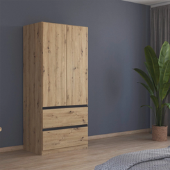Rauch Cara Artisan Oak 2 Door Wardrobe with Drawers
