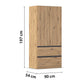 Rauch Cara Artisan Oak 2 Door Wardrobe with Drawers