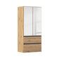 Rauch Cara Artisan Oak 2 Door Mirrored Wardrobe with Drawers