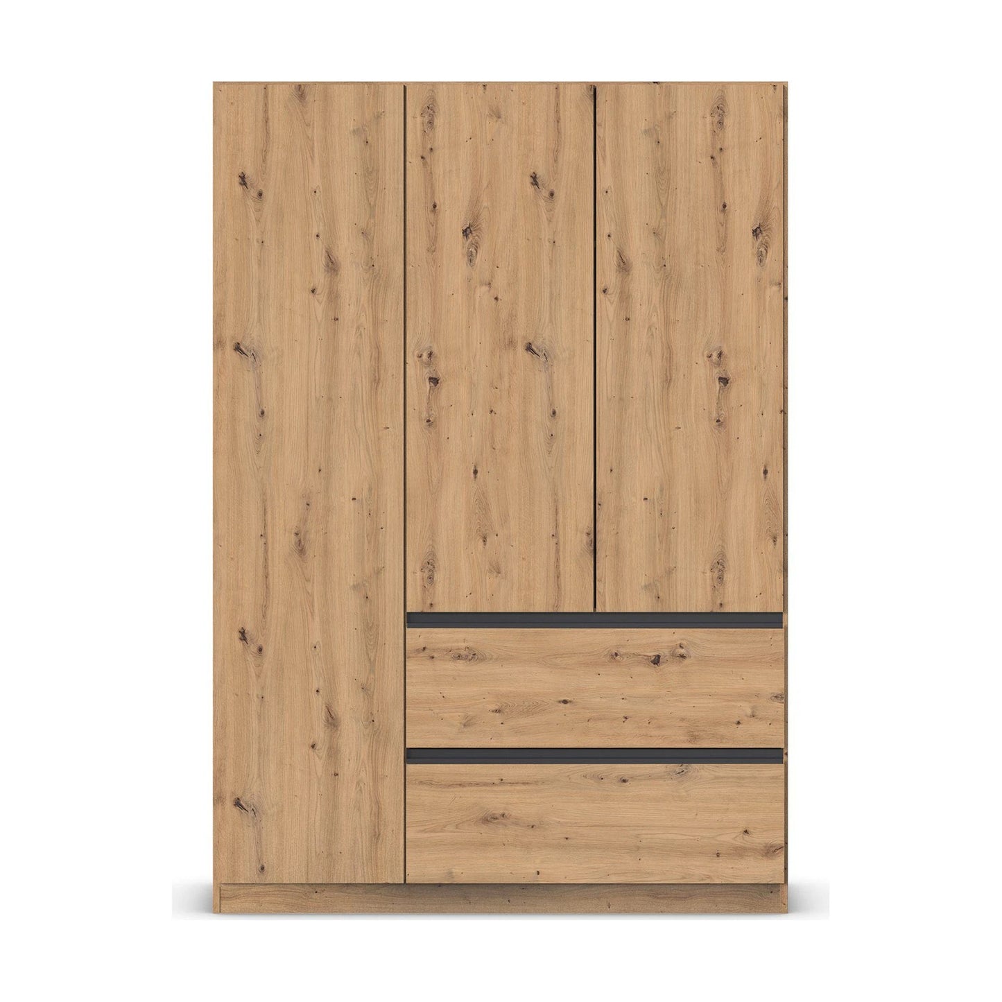 Rauch Cara Artisan Oak 3 Door Wardrobe with Drawers 136cm