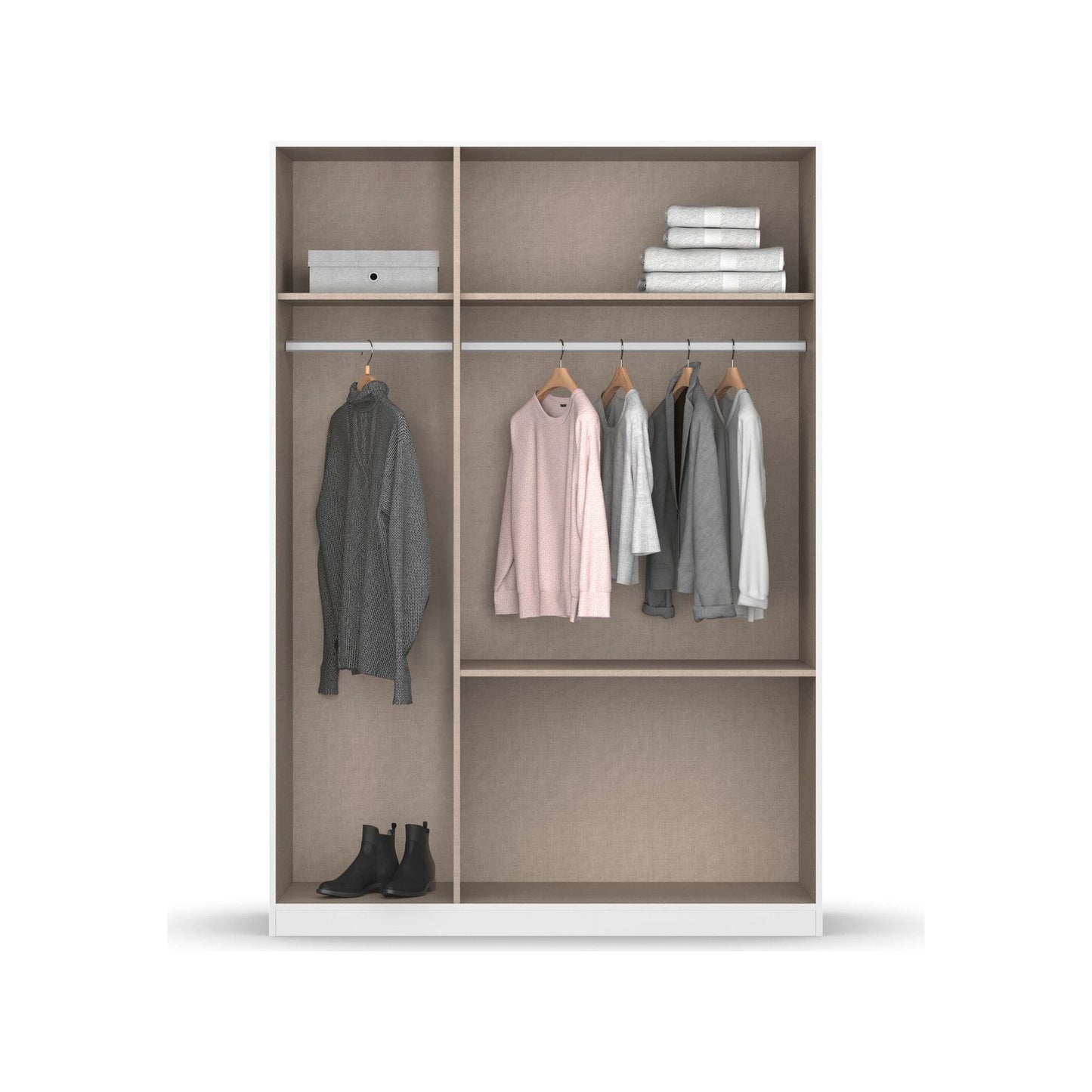 Rauch Cara White 3 Door Mirrored Wardrobe with Drawers 136cm