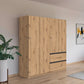 Rauch Cara Artisan Oak 4 Door Wardrobe with Drawers 181cm